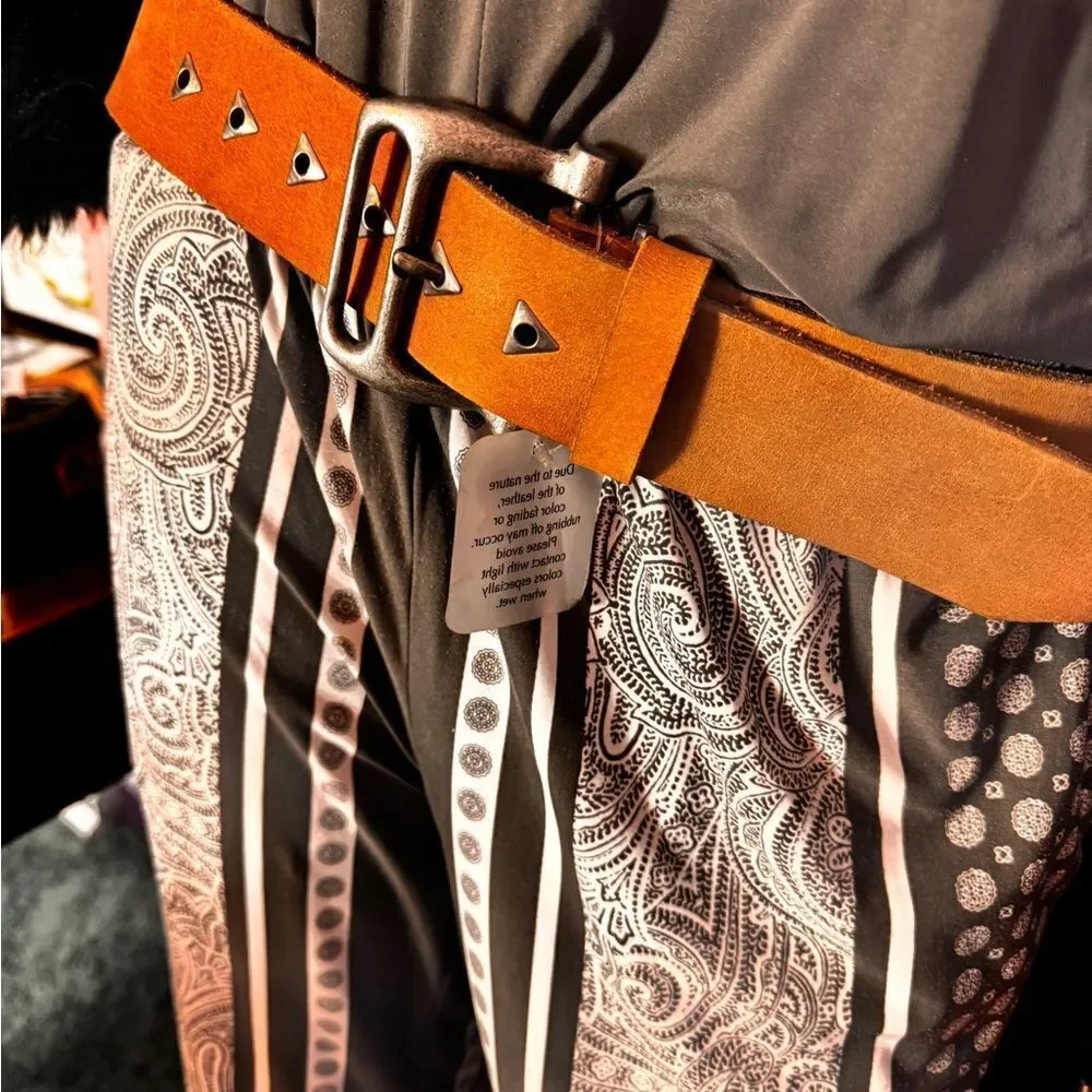 We The Free Tan Belt with Silver Accents
